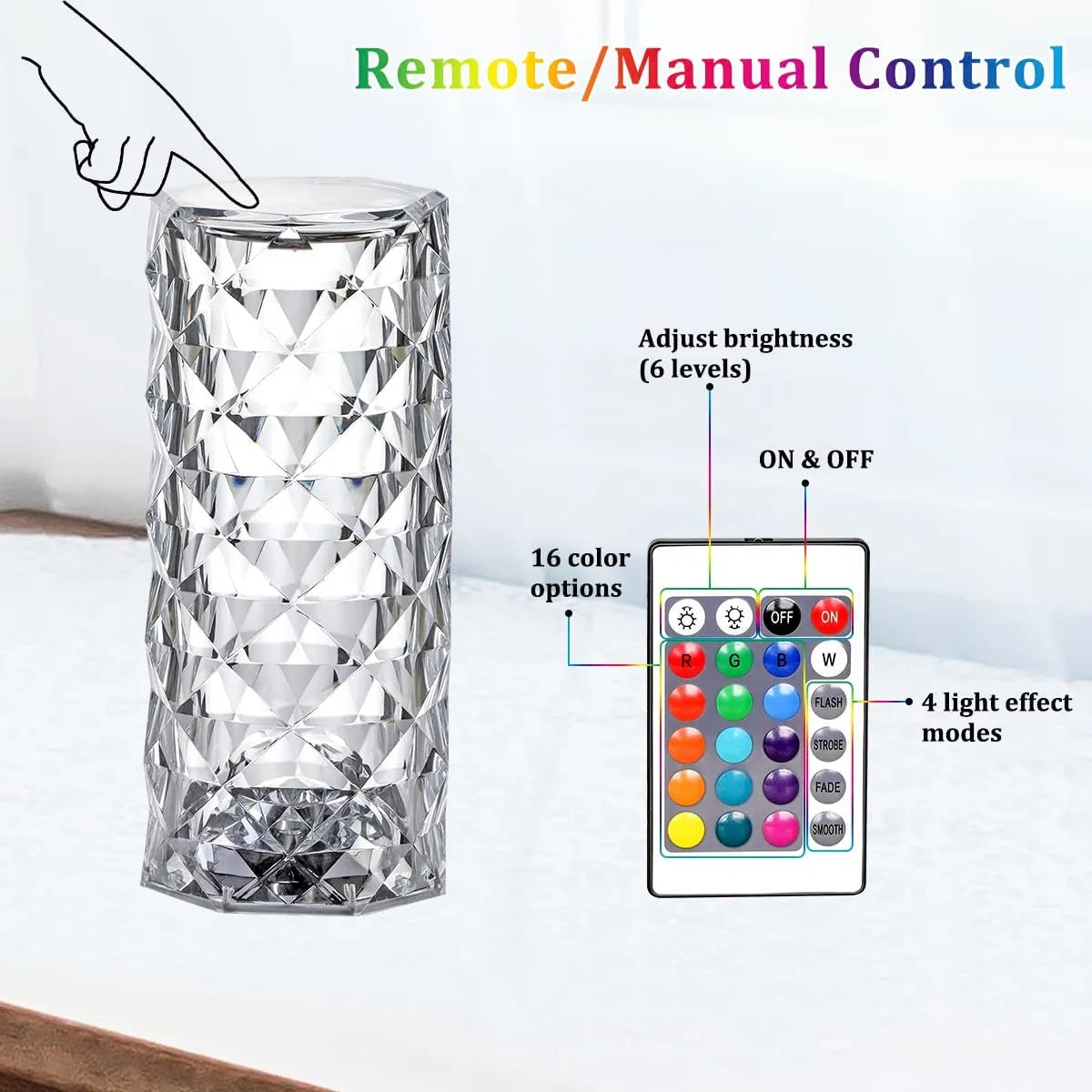 Crystal lamp Rose Diamond